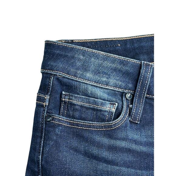 Paige Hoxton Straight Ankle Blue Medium Wash High Rise Ankle Length Western 26 - Picture 5 of 9